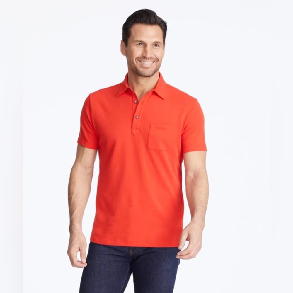 NWOT UNTUCKit Men’s Traveler Polo with COOLMAX® in Red Size L